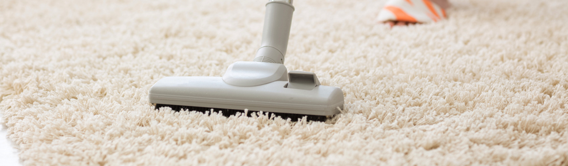 Vacuuming a long pile carpet